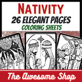 Christmas Coloring Pages Nativity Religious For Older Grad