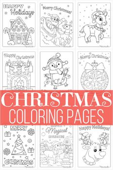 Preview of Christmas Coloring Pages Packet 2024 (Kindergarten) | Winter | Happy Holiday