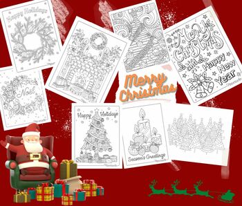 Preview of Christmas Coloring Pages Packet (Kindergarten) | Winter | Happy Holiday