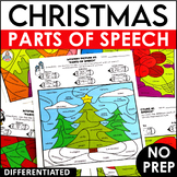 Christmas Coloring Pages - Parts of Speech Color By Number