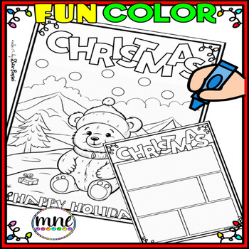 Preview of Christmas Coloring Pages Prompts Activities And Comic Strips No-Prep Worksheets