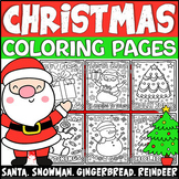 Christmas Coloring Pages: Santa, Snowman, Gingerbread, Rei