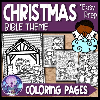 Christmas Coloring Pages: The Birth of Jesus {Bible Theme} | TpT