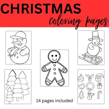 Christmas Coloring Pages, Winter Themes, Snowman, Trees, Download Printable