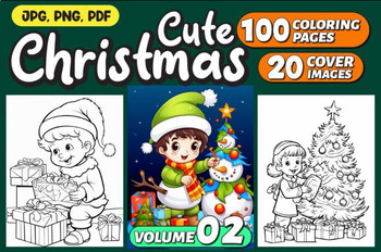Preview of Christmas Coloring Pages for Kids Vol-02