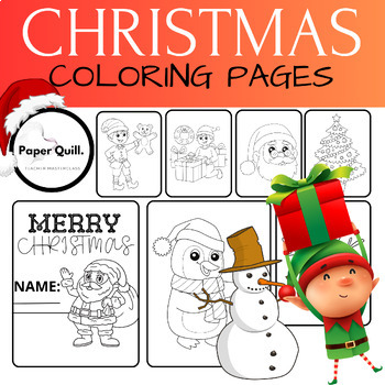 Christmas Coloring Pages for kids {Holiday Coloring Sheets} by Paper Quill