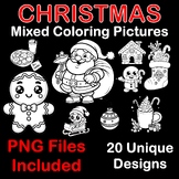 Christmas Coloring Pictures - Cute Unique Designs - 20 Pic