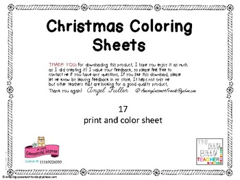 Christmas Coloring Sheets by AmazingLessons4Friends | TpT