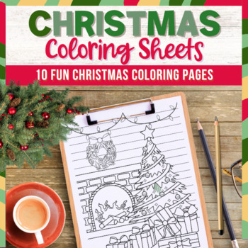 Preview of Christmas Coloring Sheets Pages Activities Psychology Social Work Middle School