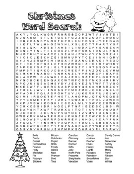 Preview of Christmas Coloring Word Search with answer sheet