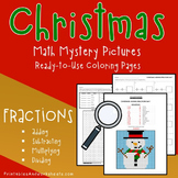 Operations With Fractions Coloring Sheet, Christmas 5th Gr