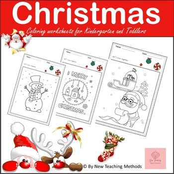 Preview of Christmas Coloring Worksheets For Kindergarten And Toddlers