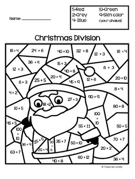 Christmas Colour by Numbers Multiplication Division CANADIAN SPELLING