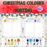 Christmas Colour sorting Cut and Paste Worksheets