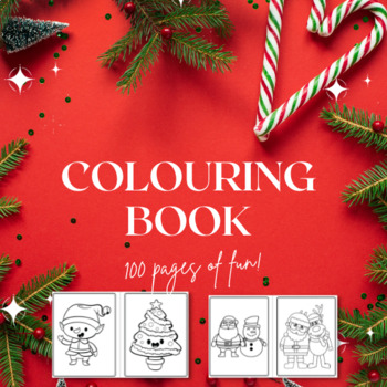 Preview of Christmas Colouring Booklet 100 pages