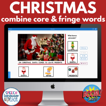 Preview of Christmas No Prep Speech Therapy Activity for Sentence Expansion & WH Questions