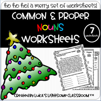 Preview of Christmas Common and Proper Nouns Worksheets