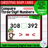 Christmas Compare Three Digit Numbers BOOM™ Cards Standard
