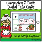 Christmas Comparing 2 Digit Numbers Digital Task Cards Dis