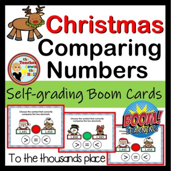 Preview of Christmas Comparing Numbers Boom Cards Comparing Numbers Activity