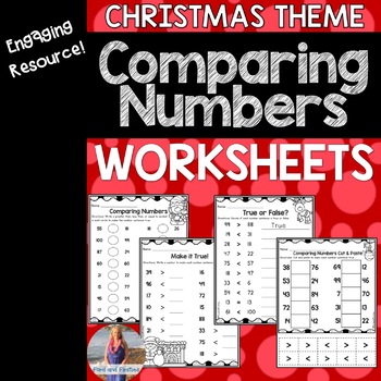 Preview of Christmas Math Comparing Numbers Worksheets FREEBIE (Greater Than/Less Than)