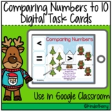 Christmas Comparing Numbers to 10 Digital Task Cards | Goo