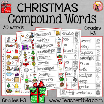 Preview of Christmas Compound Words List Table