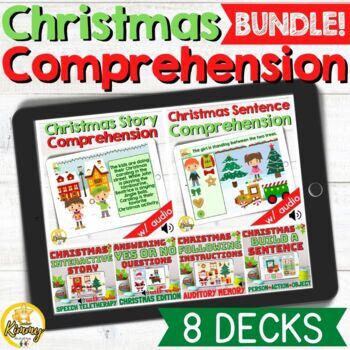 Preview of Christmas Comprehension Boom Cards Bundle