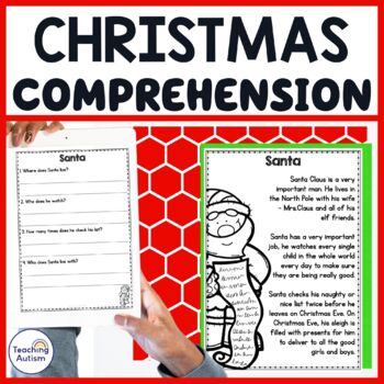 Preview of Christmas Comprehension Reading Passages | Literacy Worksheets