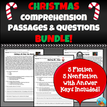 Preview of Christmas Comprehension Passages and Questions