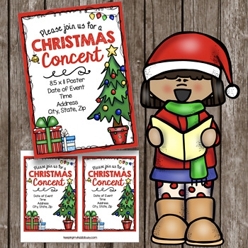Preview of Christmas Concert Bundle - Program - Invitation and Poster - EDITABLE