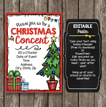 Christmas Concert Bundle - Program - Invitation and Poster - EDITABLE
