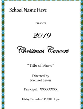 Preview of Christmas Concert Program 2019 Fully Editable Word