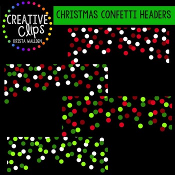 Preview of Christmas Clipart Confetti Headers {Creative Clips Clipart}