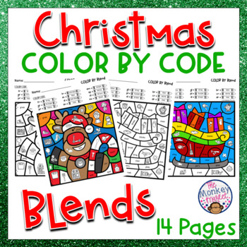 Preview of Christmas Consonant Beginning Blends Worksheets | Phonics Activities