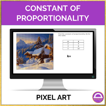 Preview of Winter Math Constant of Proportionality Pixel Art Activity