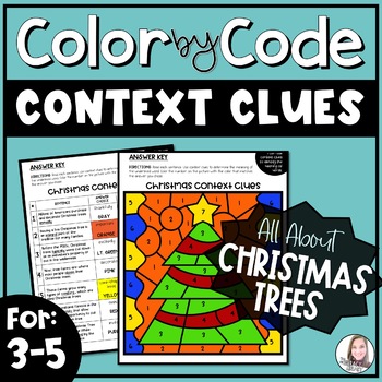 Preview of Christmas Context Clues Color by Number Activity