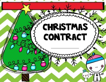 Preview of Christmas Holiday Contract/Matrix - Distance & Hybrid Learning