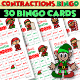 Christmas Contraction BINGO Game - 30 Cards | Includes Bla