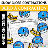Christmas Contractions Activity- Snow Globe Contractions E