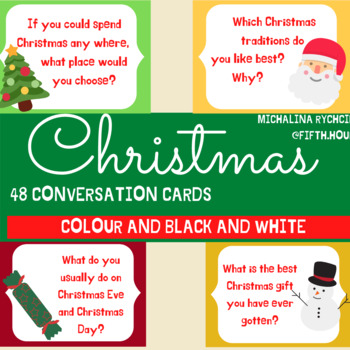 Preview of Christmas Conversation Cards - ESL/EFL Speaking Activity