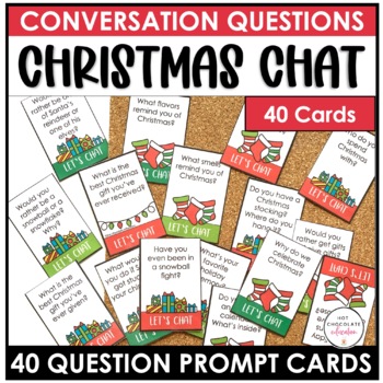 Christmas Conversation Question Card Set - 40 Cards | TpT