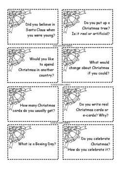 Christmas Conversation Starters Visuals Task Cards Social Skills by LITREAD