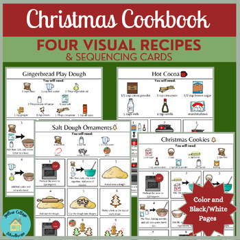 Christmas Cookbook: Four Visual Recipes & Sequencing Cards | TPT