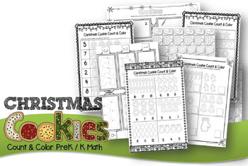 Christmas Cookie Count And Color Prek K Math Worksheets By Beth Gorden