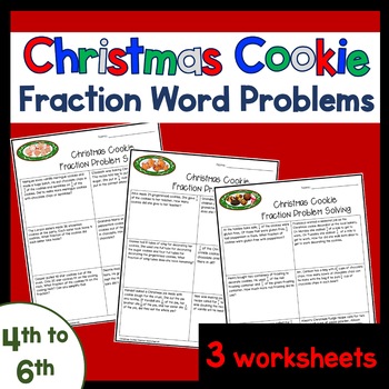 Preview of Free Christmas Cookie Fraction Word Problems