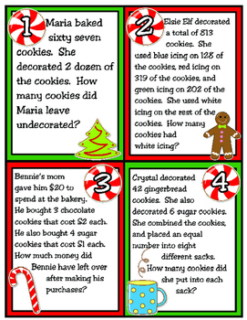 Christmas Cookie Problem Solving: One-Step and Two-Step (TEKS 3.4A and ...