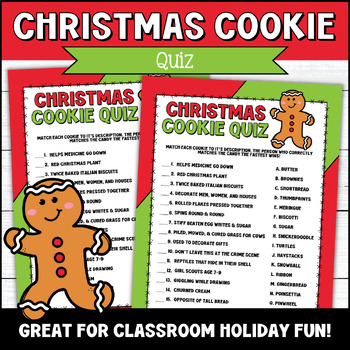 Christmas Cookie Quiz, Christmas Activities by McMaglo Creates | TPT
