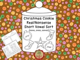 Christmas Cookie Sort Real and Nonsense Words with Short Vowels