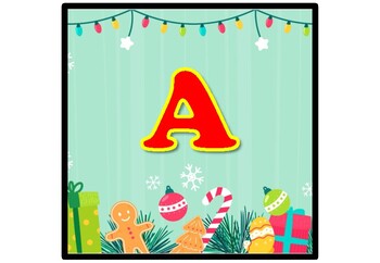 Preview of Christmas Cookies, Lights, Banner, Bulletin Board Letters, Alphabet Posters A-Z